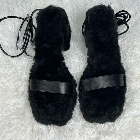 Ego | Itzayana | Black Faux Fur Heeled Sandals - Picture 5 of 11